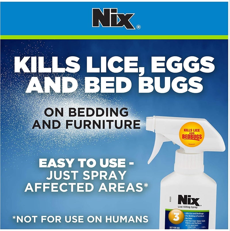 NIX Lice & Bed Bug Killing Spray for Home, Bedding & Furniture, 5 fl oz (Pack of 2) - Image 3